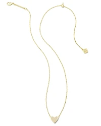 Framed Ari Heart Gold Short Pendant Necklace Iridescent Drusy