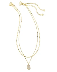 Alexandria Gold Multi Strand Necklace in Iridescent Drusy