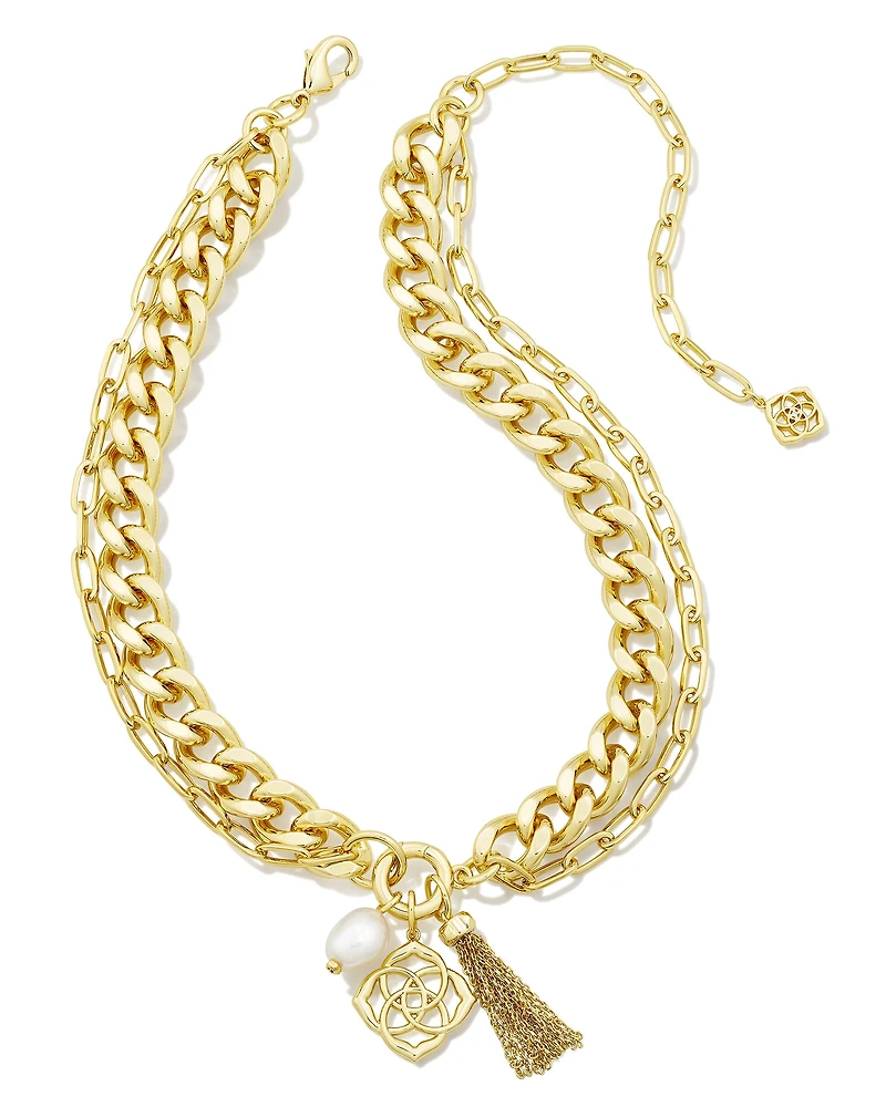 Everleigh Gold Chain Necklace in Freshwater Cultured Pearl