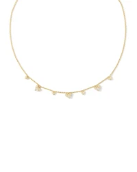 Haven Gold Heart Crystal Choker Necklace in White CZ