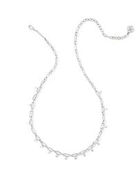 Lindy Silver Crystal Chain Necklace in White CZ