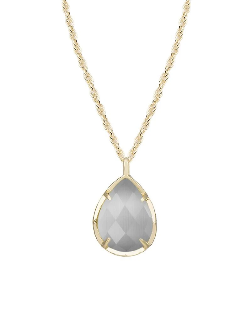 KIRI NECKLACE GOLD SLATE CATS EYE