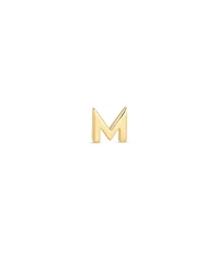 Letter M Single Stud Earring in 18k Gold Vermeil