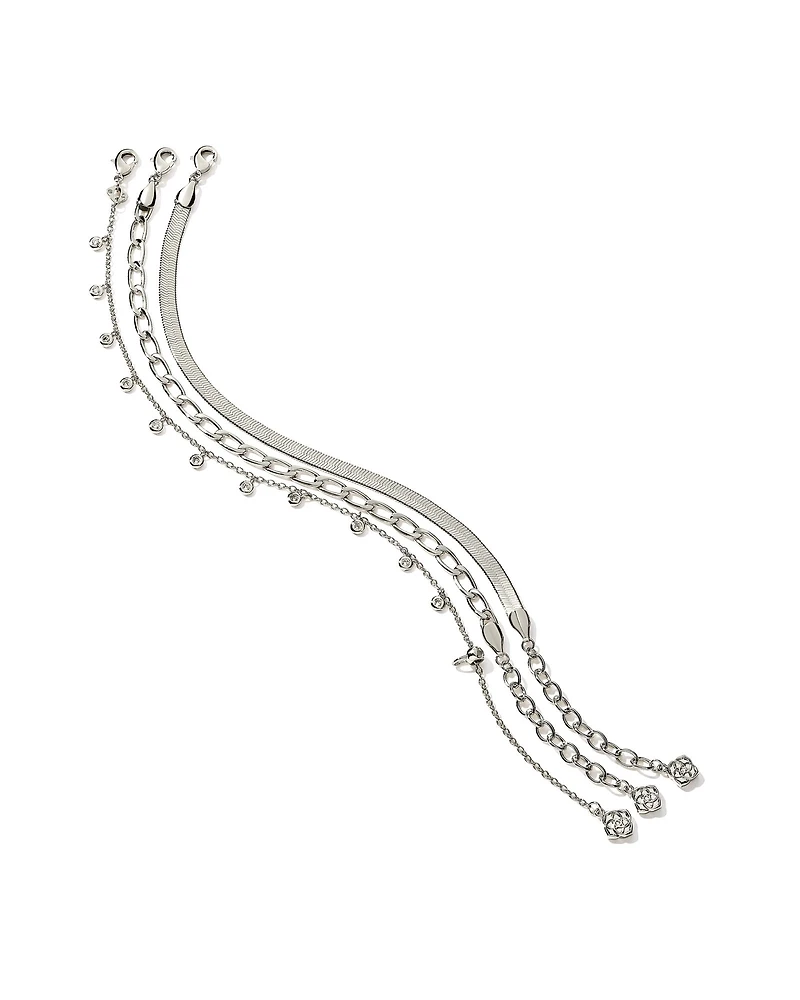 Kassie Set of 3 Chain Bracelets Silver