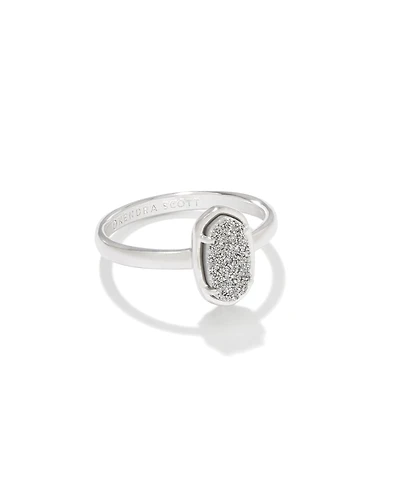 Grayson Silver Band Ring Platinum Drusy