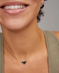 Ari Heart Gold Pendant Necklace Red Illusion