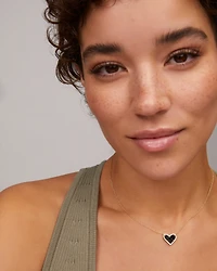 Ari Heart Gold Pendant Necklace Red Illusion