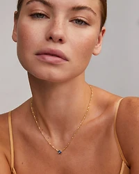 Cailin Gold Pendant Necklace Blue Violet Crystal
