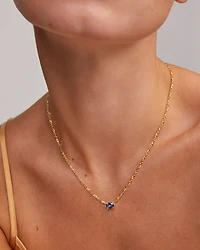 Cailin Gold Pendant Necklace Blue Violet Crystal