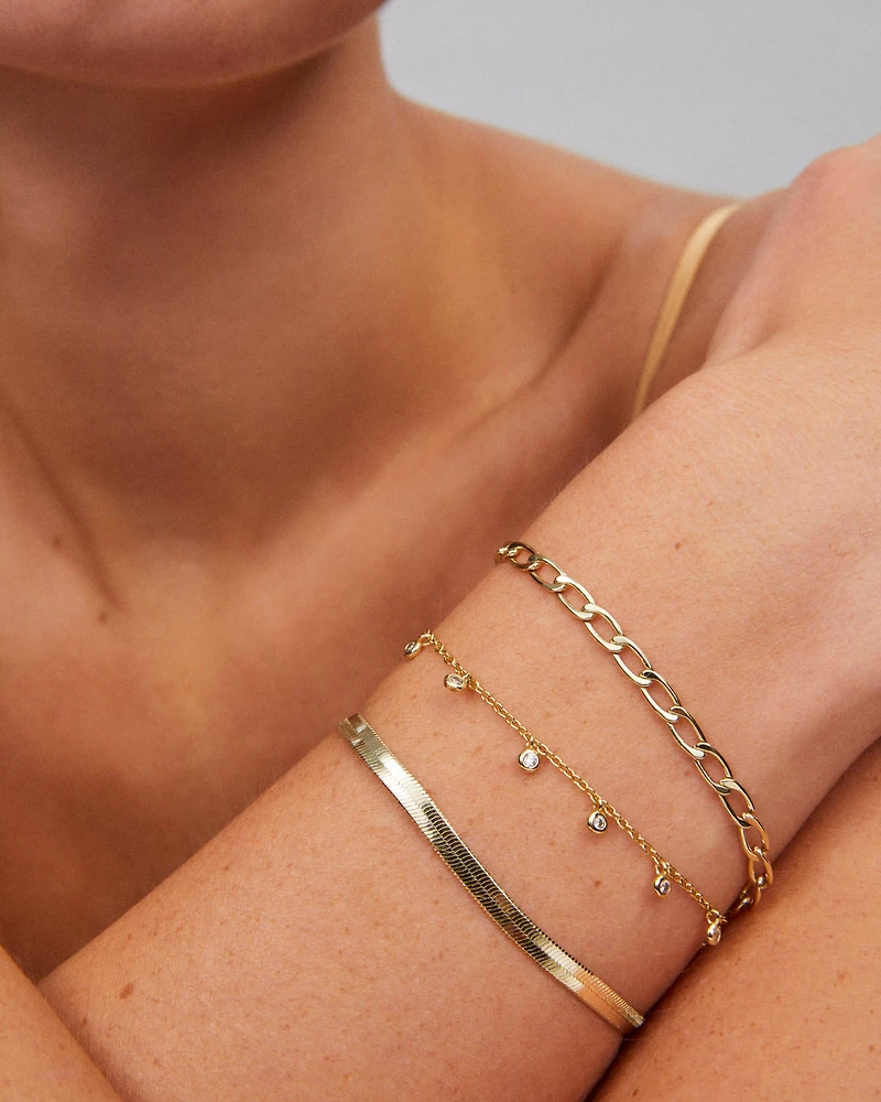 Kassie Set of 3 Chain Bracelets Silver
