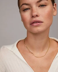 Leighton Convertible Gold Pearl Chain Necklace in Freshwater Cultured Pearl