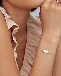 Abbie Gold Satellite Chain Bracelet Rose Quartz