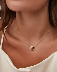 Basketball Gold Short Pendant Necklace Orange Goldstone