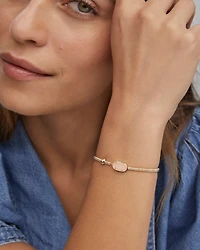 Grayson Gold Stretch Bracelet Light Blue Magnesite