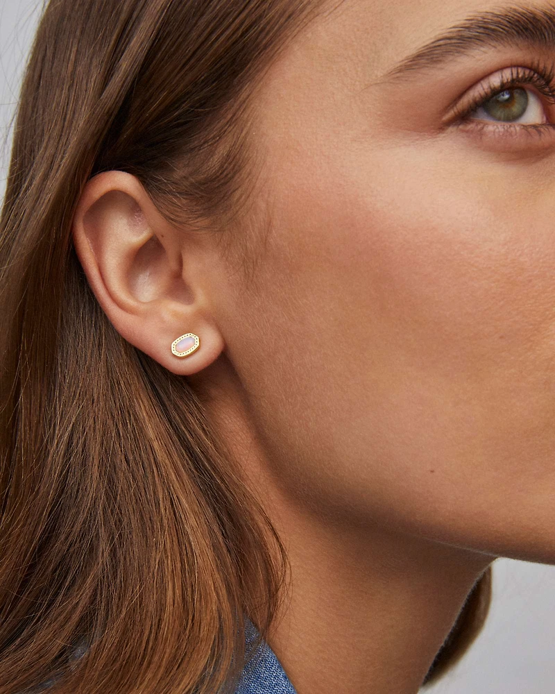 Mini Ellie Gold Stud Earrings Turquoise Magnesite