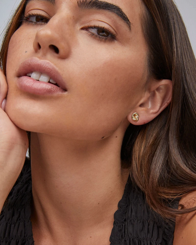 Presleigh Love Knot Stud Earrings Gold