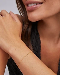 Single Satellite Chain Bracelet Sterling Silver & 18k Yellow Gold Vermeil