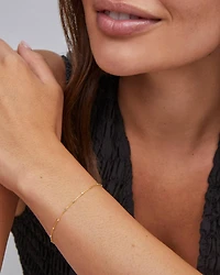 Single Satellite Chain Bracelet Sterling Silver & 18k Yellow Gold Vermeil