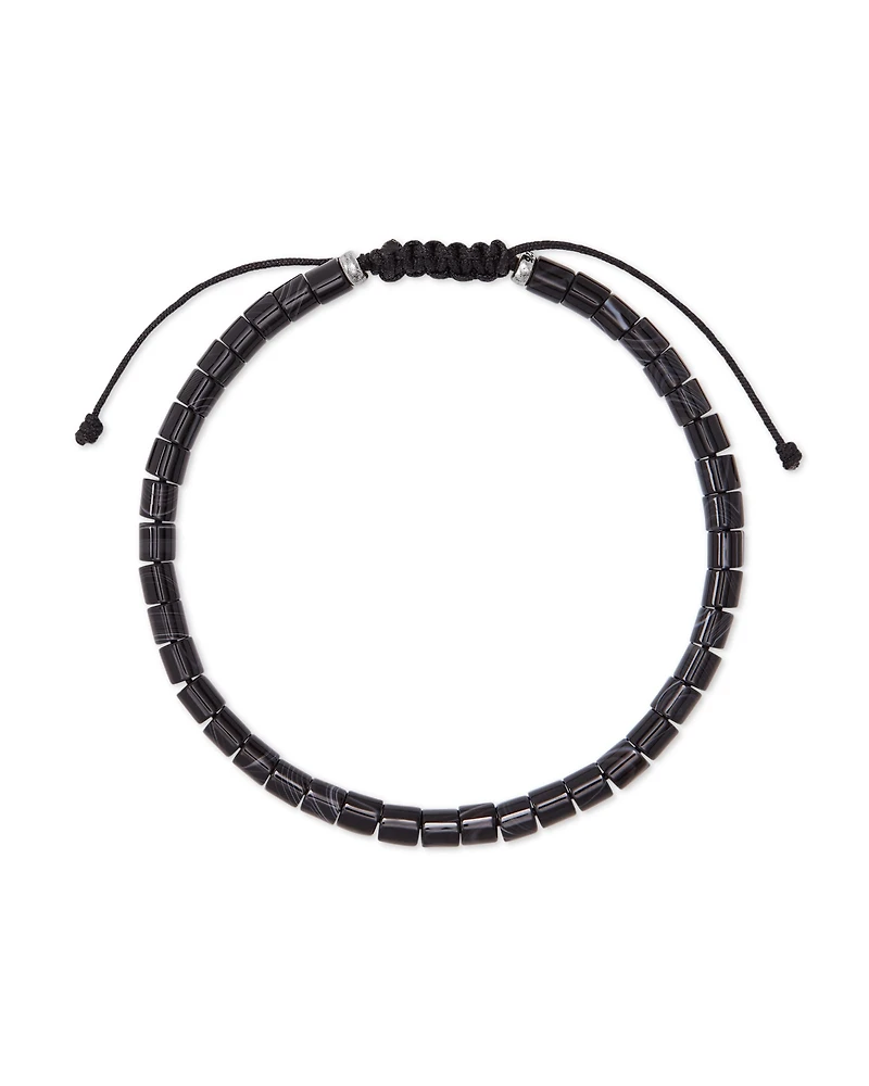 Grey Oxidized Sterling Silver Beaded Bracelet Verde Mix