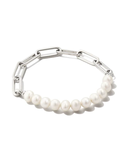 Ashton Silver Half Chain Bracelet in Freshwater Cultured Pearl