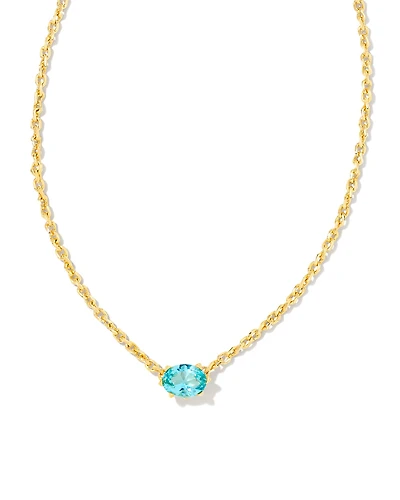 Cailin Gold Pendant Necklace Blue Violet Crystal