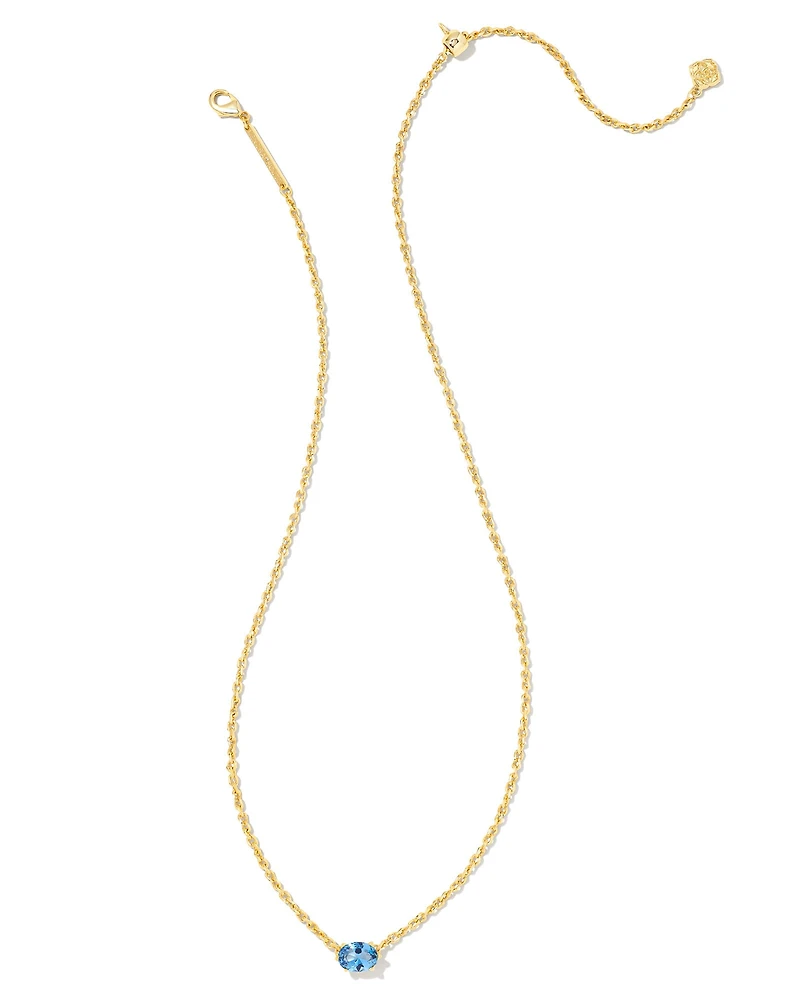 Cailin Gold Pendant Necklace Blue Violet Crystal