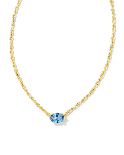 Cailin Gold Pendant Necklace Blue Violet Crystal