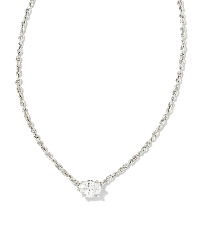 Cailin Silver Pendant Necklace Red Crystal