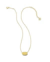 Elisa Gold Pendant Necklace in Light Yellow Drusy
