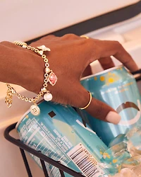 Brielle Gold Charm Bracelet in Multi Mix