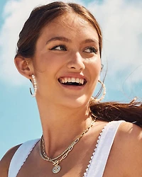 Brielle Convertible Medallion Chain Necklace Gold
