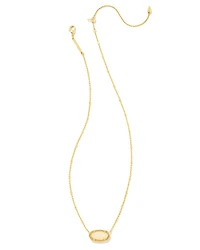 Elisa Gold Satellite Short Pendant Necklace in Yellow Lab Grown Opal