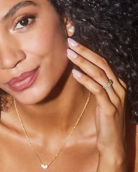 Ari Gold Pave Crystal Heart Earrings in White CZ