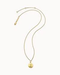Letter E Coin Pendant Necklace in 18k Gold Vermeil