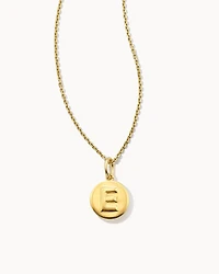 Letter E Coin Pendant Necklace in 18k Gold Vermeil