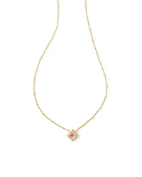 Kacey Gold Short Pendant Necklace in Dichroic Glass
