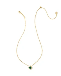 Kacey Gold Short Pendant Necklace in Emerald Cat's Eye