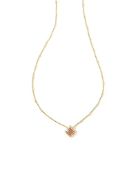 Kacey Gold Short Pendant Necklace in Pink Cat's Eye