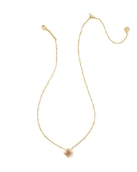 Kacey Gold Short Pendant Necklace in Pink Cat's Eye