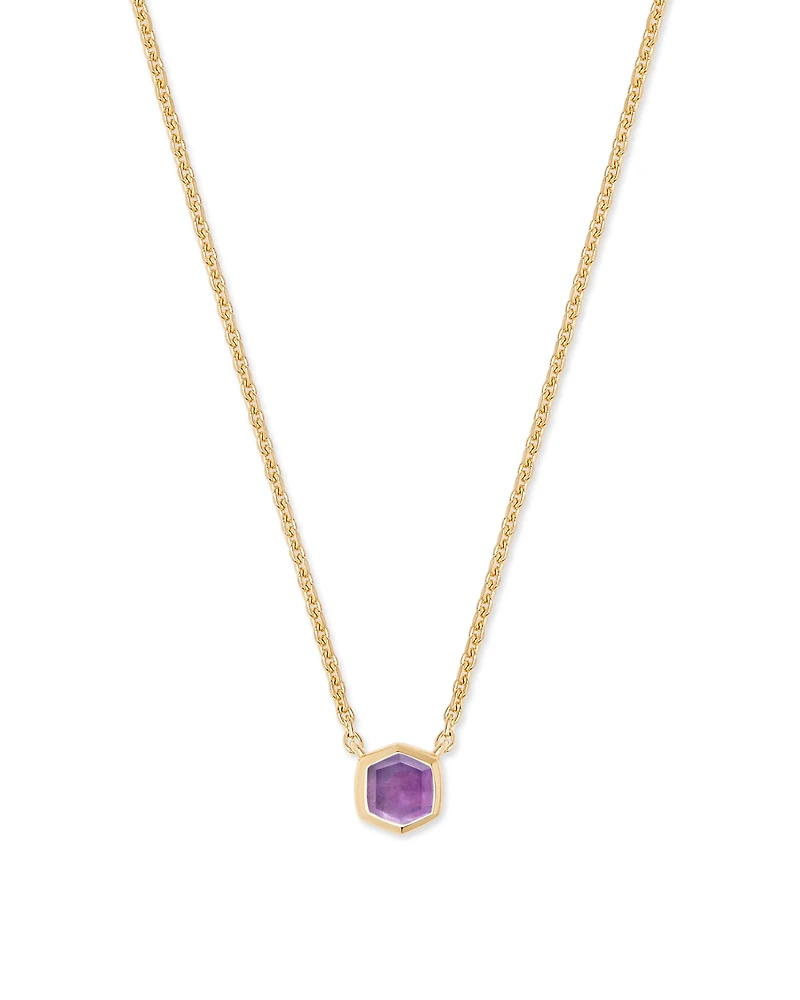 Davie 18k Gold Vermeil Pendant Necklace Rainbow Moonstone