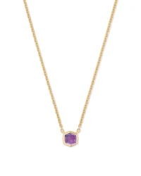 Davie 18k Gold Vermeil Pendant Necklace Rainbow Moonstone