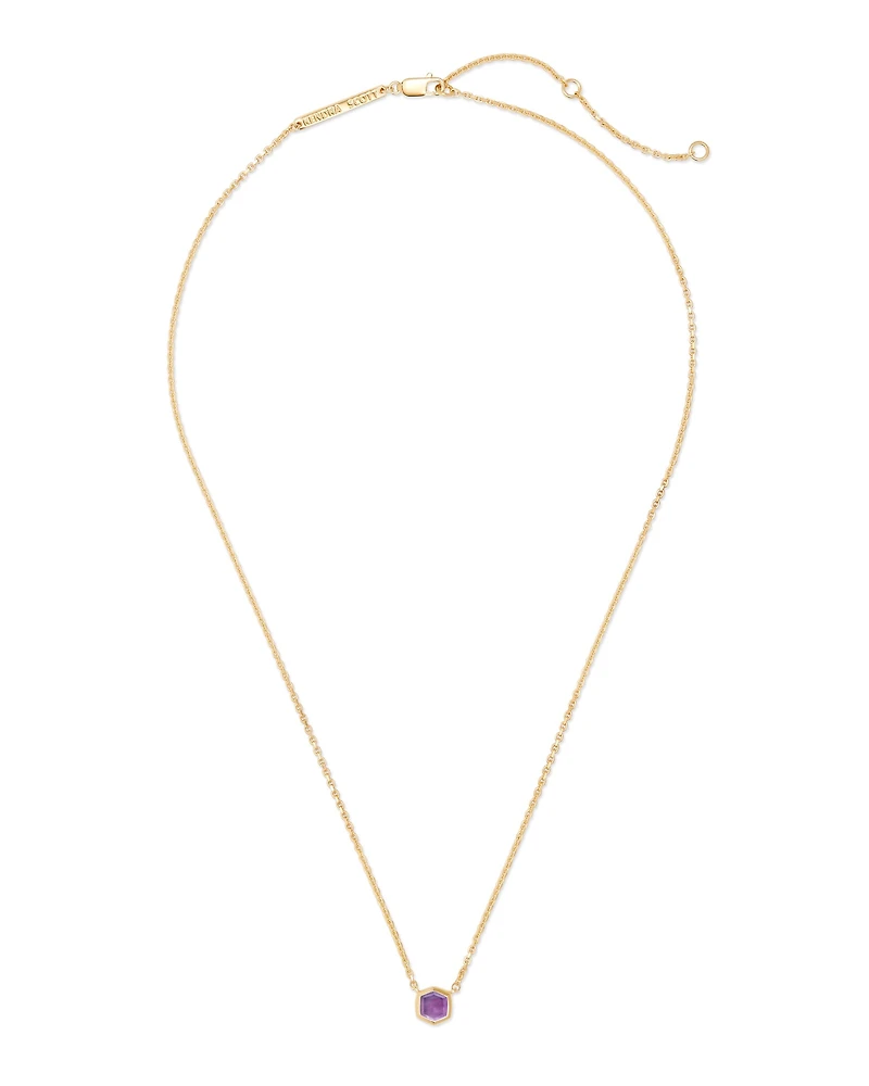 Davie 18k Gold Vermeil Pendant Necklace Rainbow Moonstone