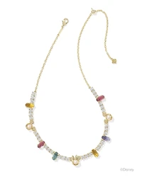 Disney | Kendra Scott Gold Mickey Mouse and Minnie Tennis Necklace White CZ