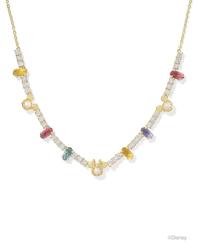 Disney | Kendra Scott Gold Mickey Mouse and Minnie Tennis Necklace White CZ
