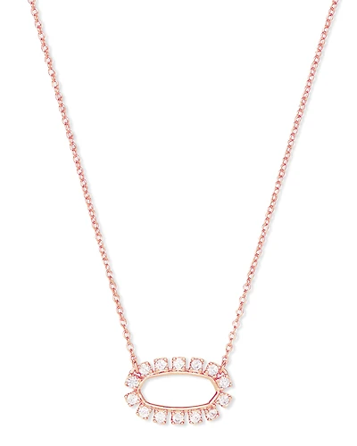 Elisa Open Frame Crystal Pendant in Rose Gold