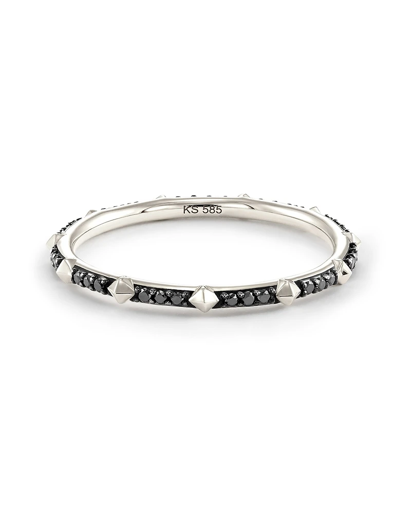 0.15 ct Astrid 14k White Gold Band Ring Black Diamond
