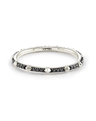0.15 ct Astrid 14k White Gold Band Ring Black Diamond