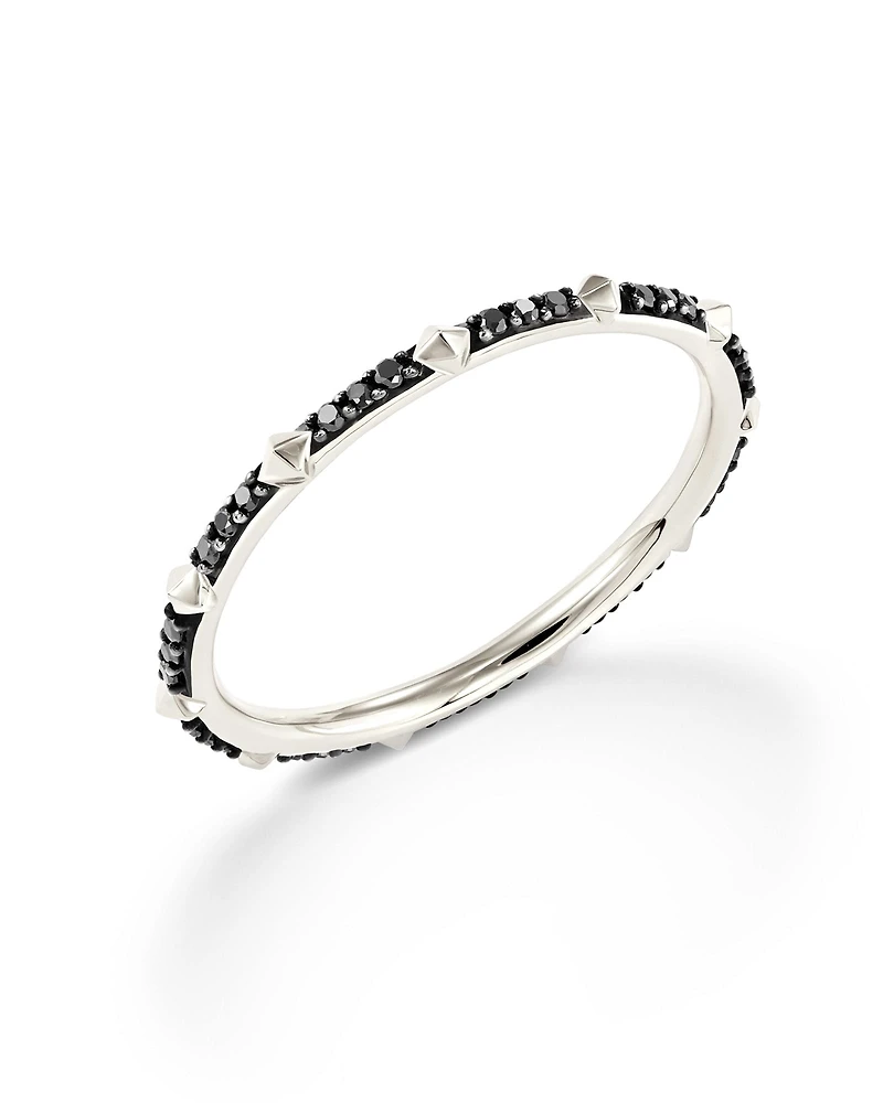 0.15 ct Astrid 14k White Gold Band Ring Black Diamond
