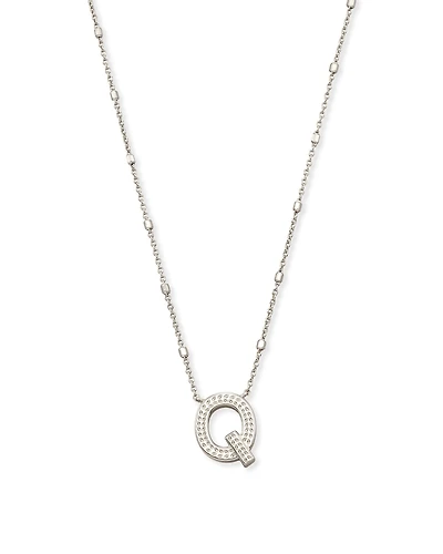 Letter Q Pendant Necklace in Silver