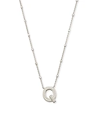 Letter Q Pendant Necklace in Silver